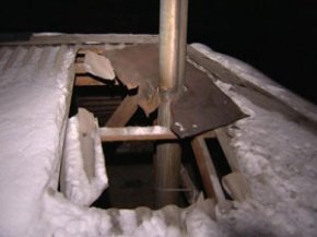 Крыша с дырой