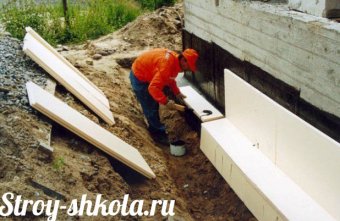 Процесс укладки полистирольных плит