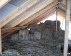 Утепление чердака соломой